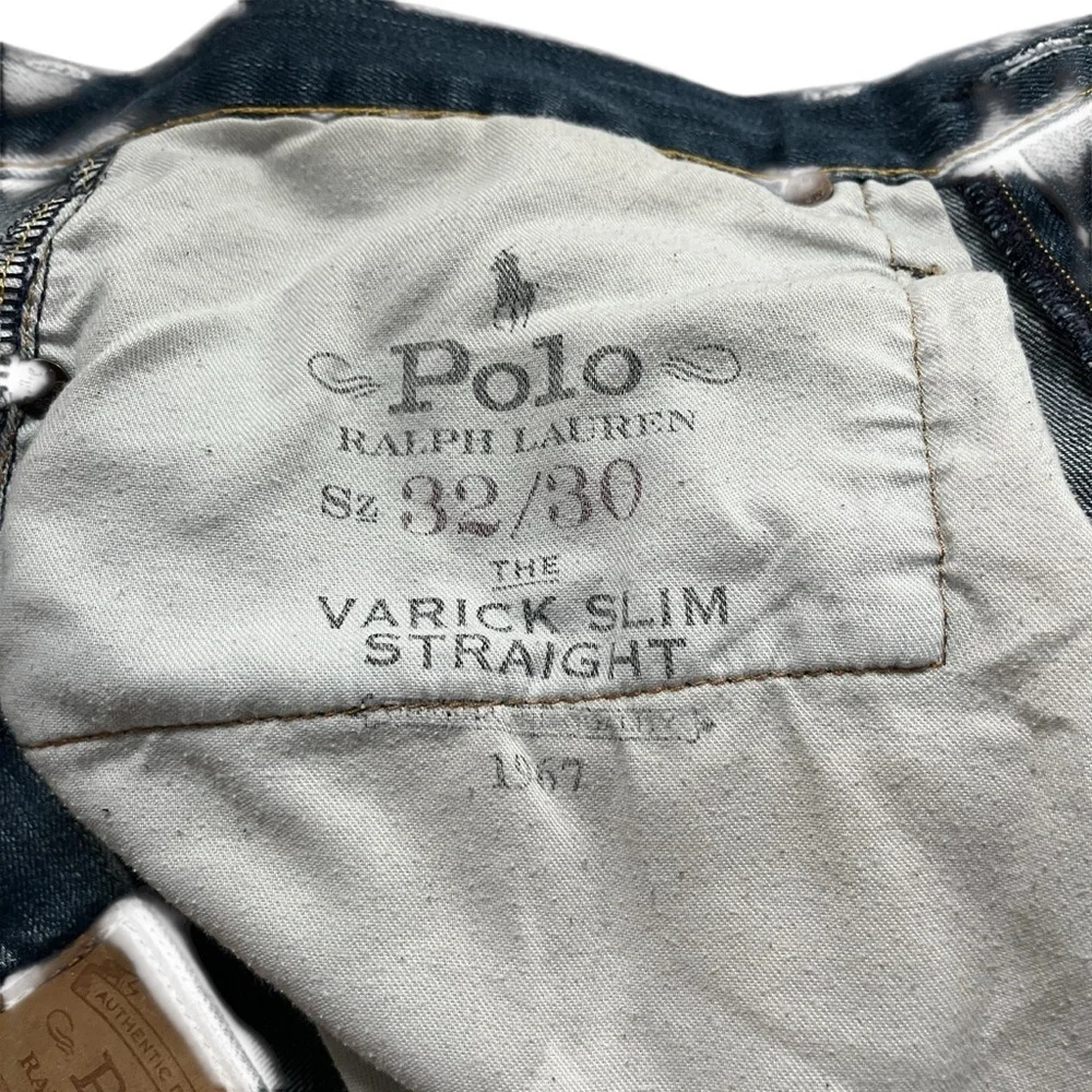 Polo Ralph Lauren Varick Slim Straight Jeans 32x30 Medium Wash Stretch Denim